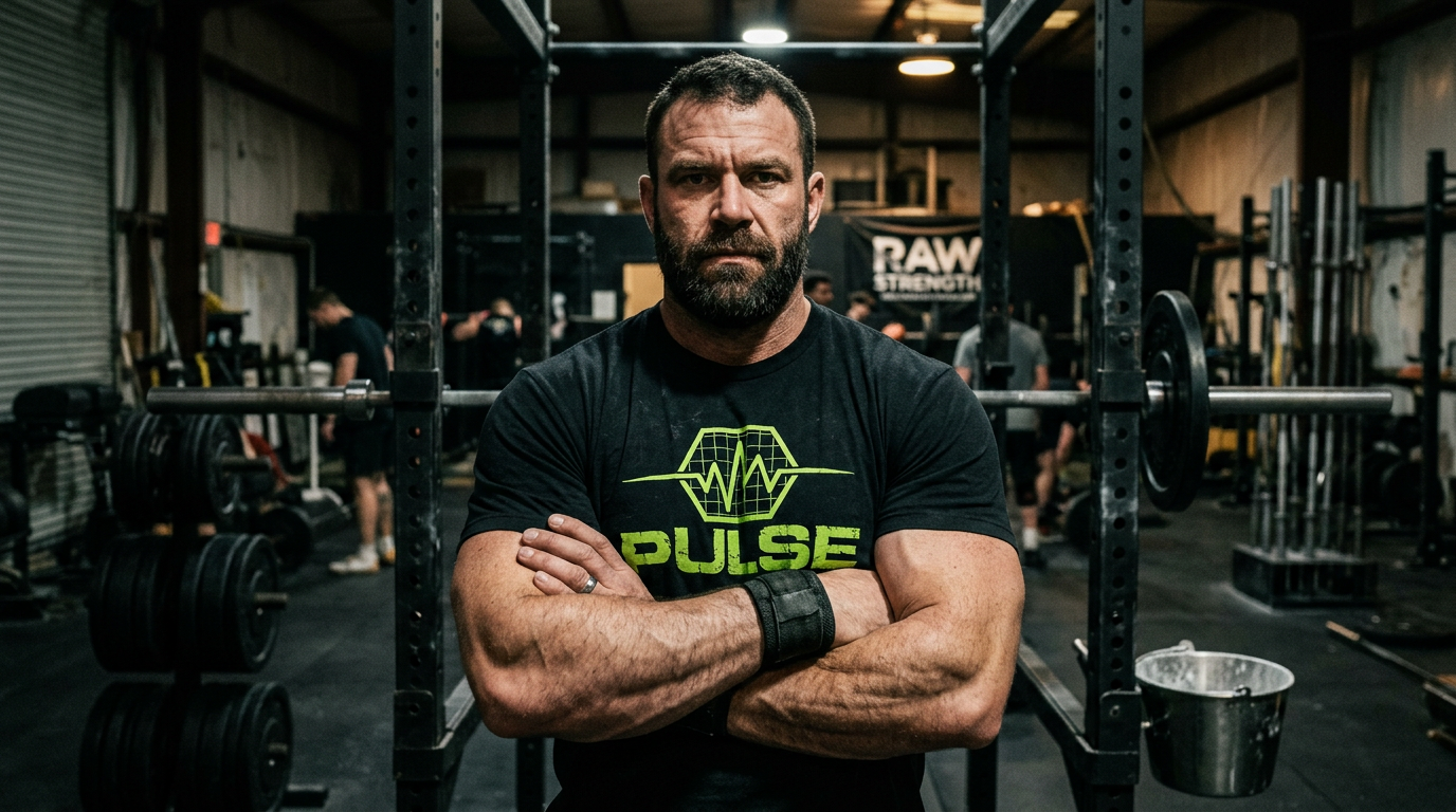 Morgan Vale, male performance coach, PULSE print on shirt fabric